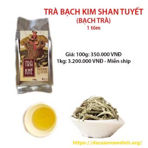 Trà bạch kim shan tuyết Hoàng Shu Phì, Hà Giang 1 tôm (búp non)