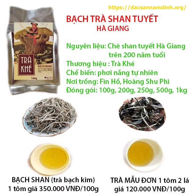Bạch trà mẫu đơn 1 tôm 2 lá - Hoàng Shu, Phì Hà Giang