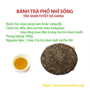 Trà bánh phổ nhĩ sống shan tuyết Hà Giang (1 tôm 2 lá)