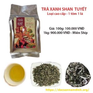 Trà xanh shan tuyết Hà Giang 1 tôm 1 lá (cao cấp)