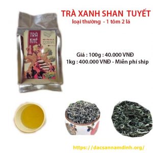 Trà xanh shan tuyết Hà Giang 1 tôm 2 lá (loại thường)