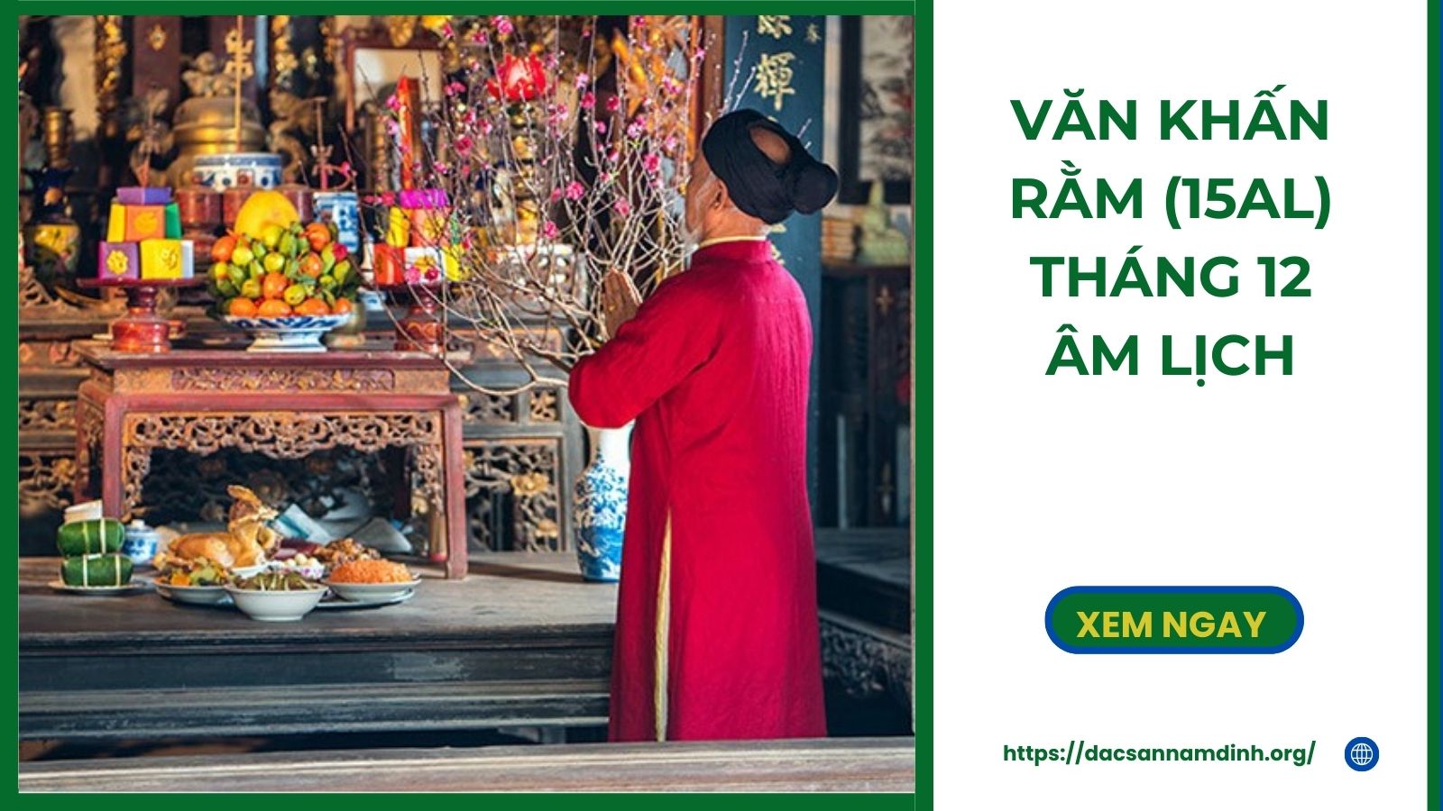 Văn khấn rằm (15AL) tháng 12 âm lịch