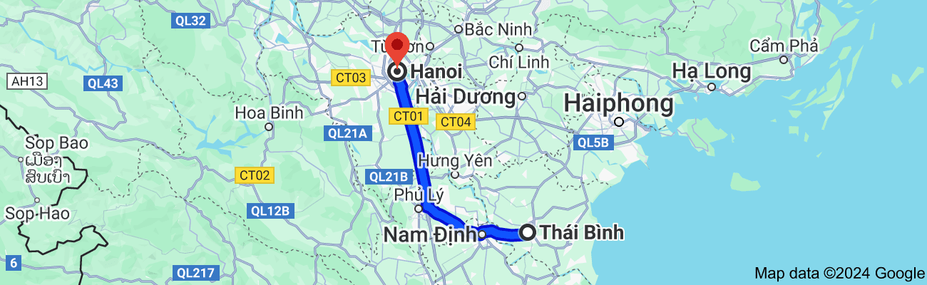 Thái Bình cách Hà Nội bao nhiêu km?