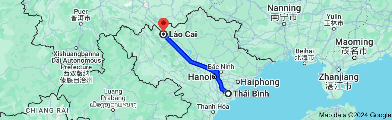 Thái Bình cách Lào Cai bao nhiêu km?