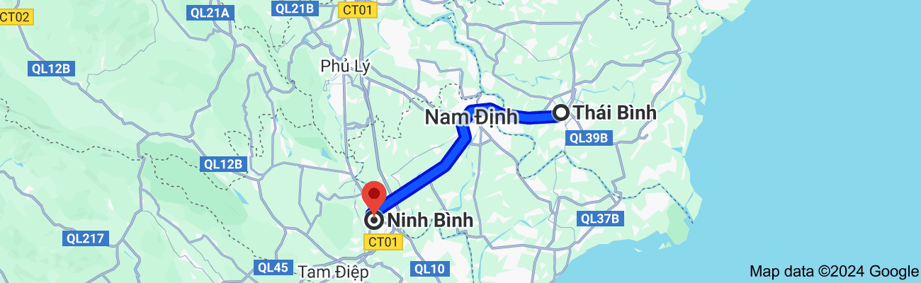 Thái Bình cách Ninh Bình bao nhiêu km?