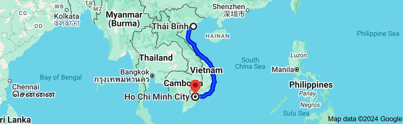 Thái Bình cách Sài Gòn bao nhiêu km?