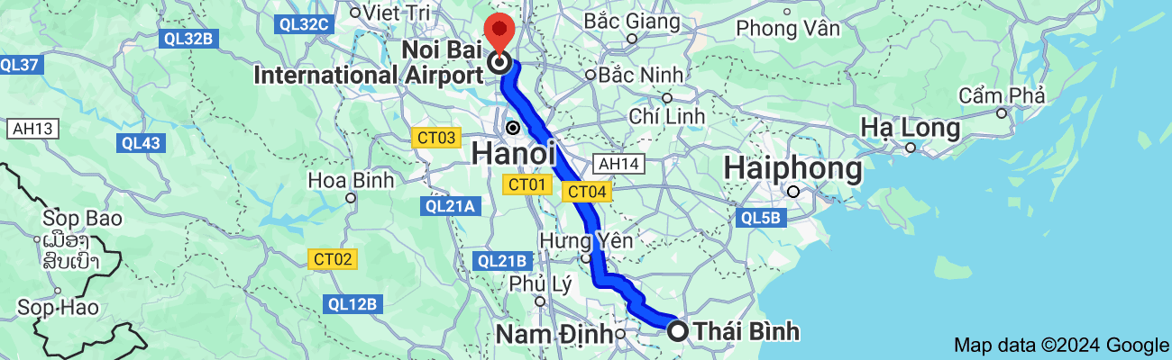 Thái Bình cách sân bay Nội Bài bao nhiêu km?