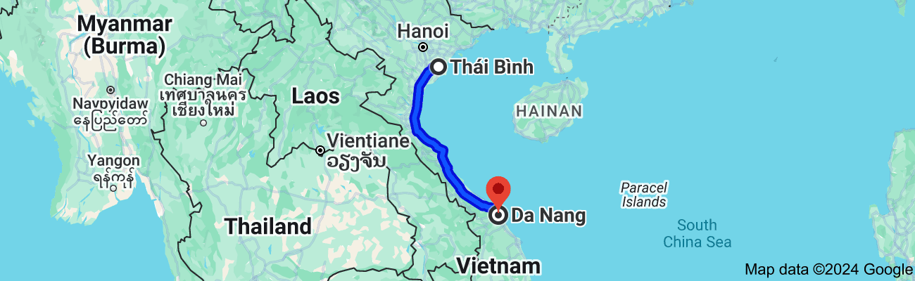 Thái Bình cách Đà Nẵng bao nhiêu km?