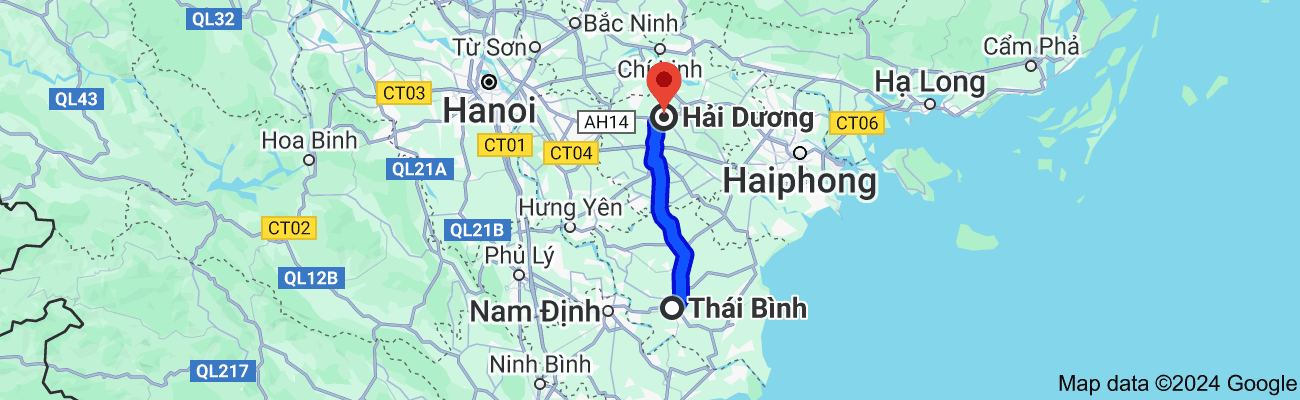 Thái Bình cách Hải Dương bao nhiêu km?