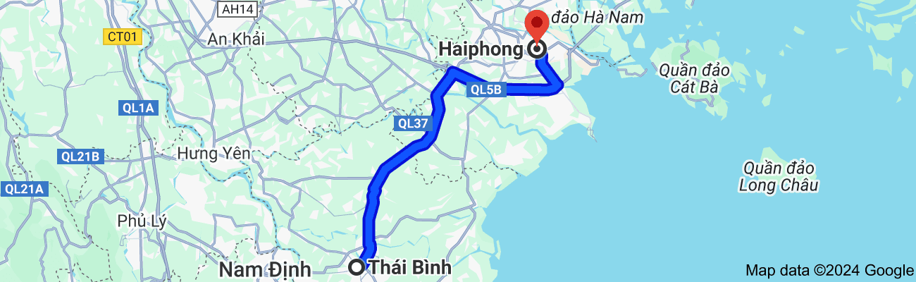 Thái Bình cách Hải Phòng bao nhiêu km?