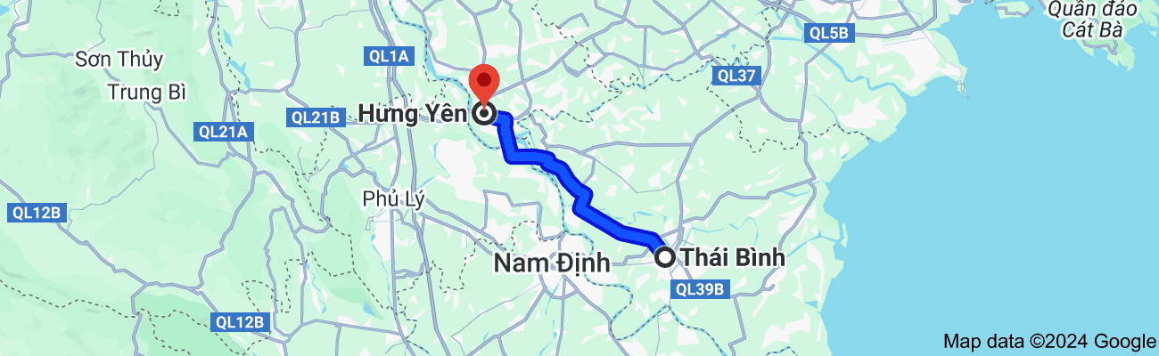 Thái Bình cách Hưng Yên bao nhiêu km?