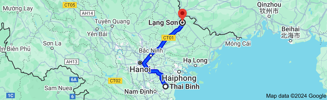 Tỉnh Thái Bình cách Lạng Sơn bao nhiêu km?