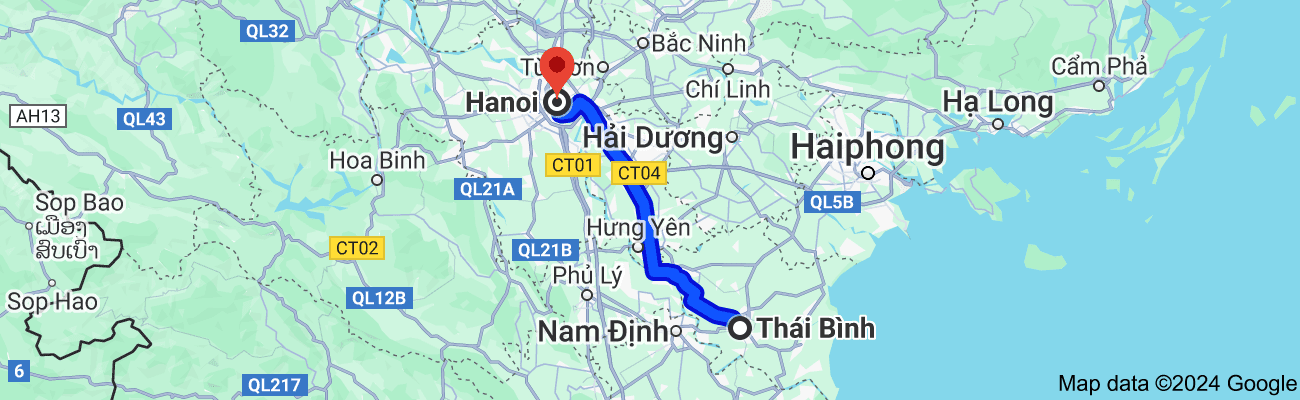 Thành phố Thái Bình cách Hà Nội bao nhiêu km?