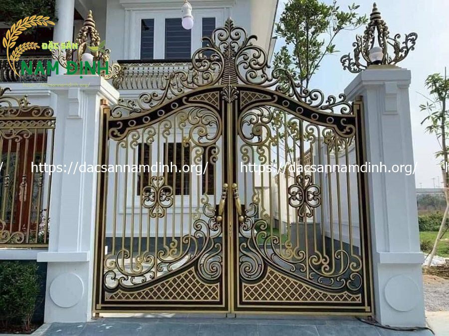 cổng nhôm đúc đơn giản