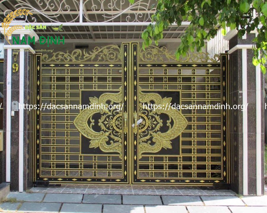 cổng nhôm đúc đơn giản