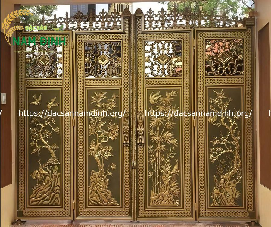 cổng nhôm đúc 4 cánh