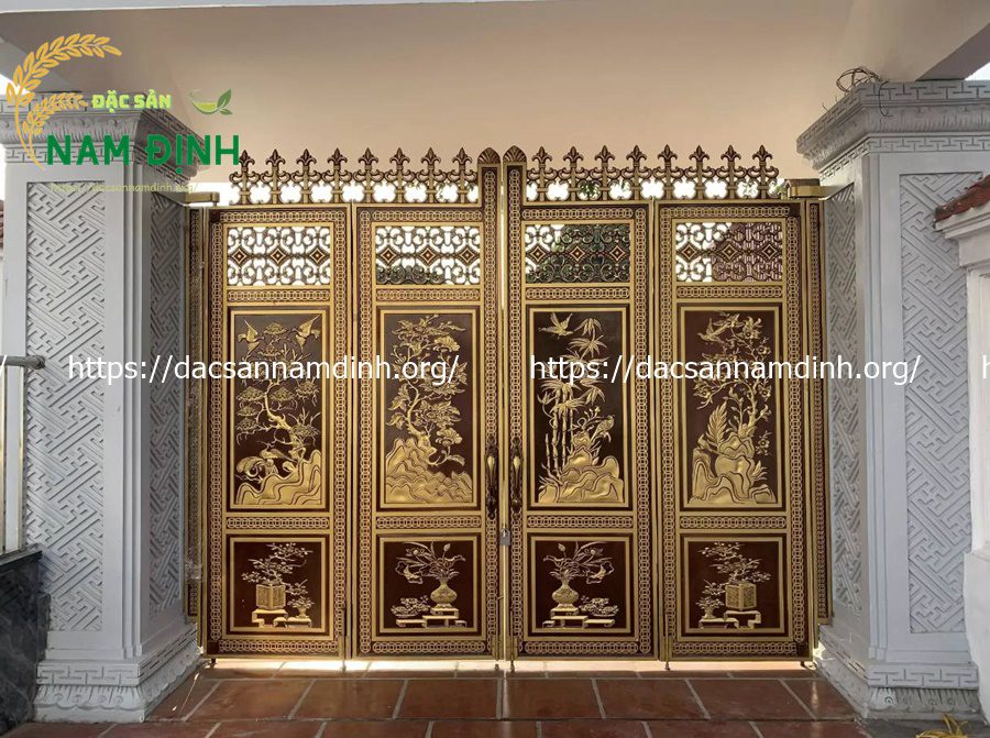 cổng nhôm đúc 4 cánh