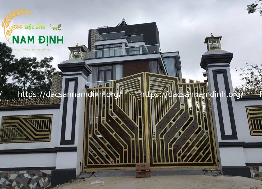 cổng nhôm đúc đơn giản