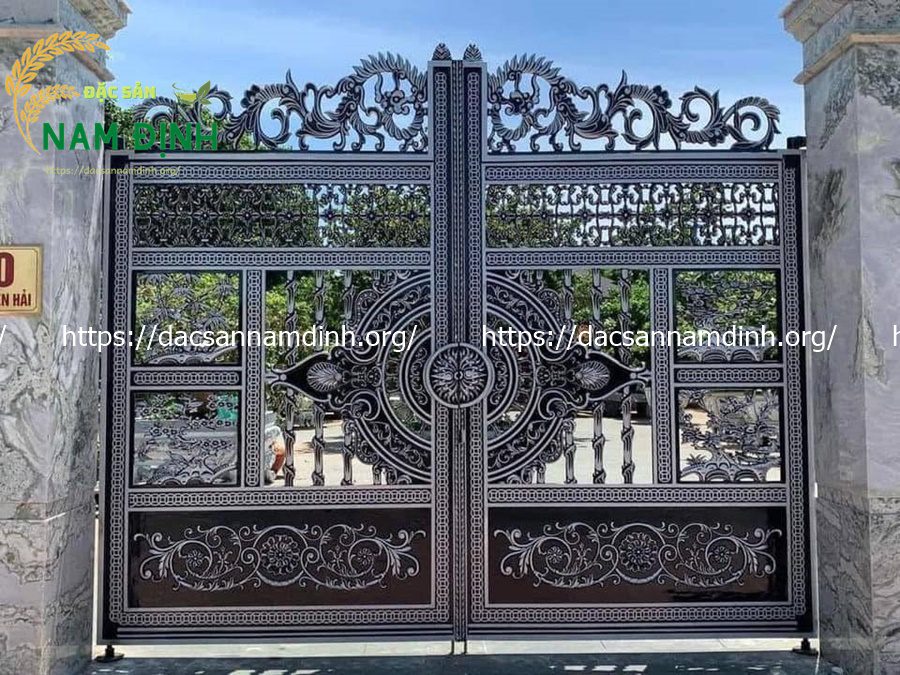cổng nhôm đúc đơn giản