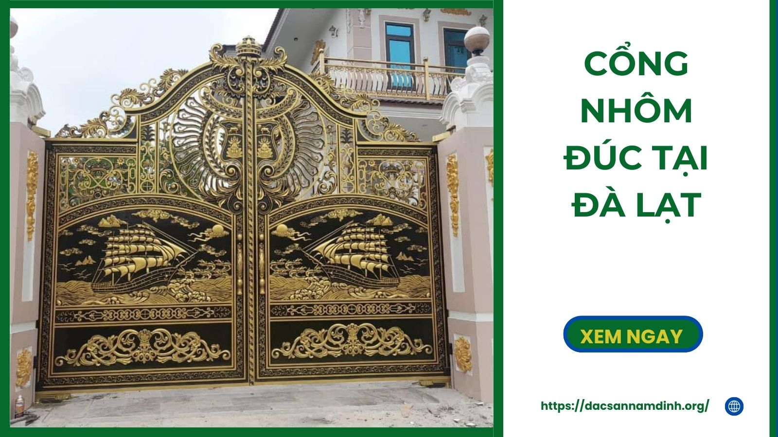 cổng nhôm đúc tại Đà Lạt