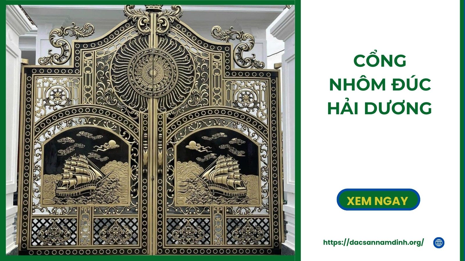 Cổng nhôm đúc Hải Dương