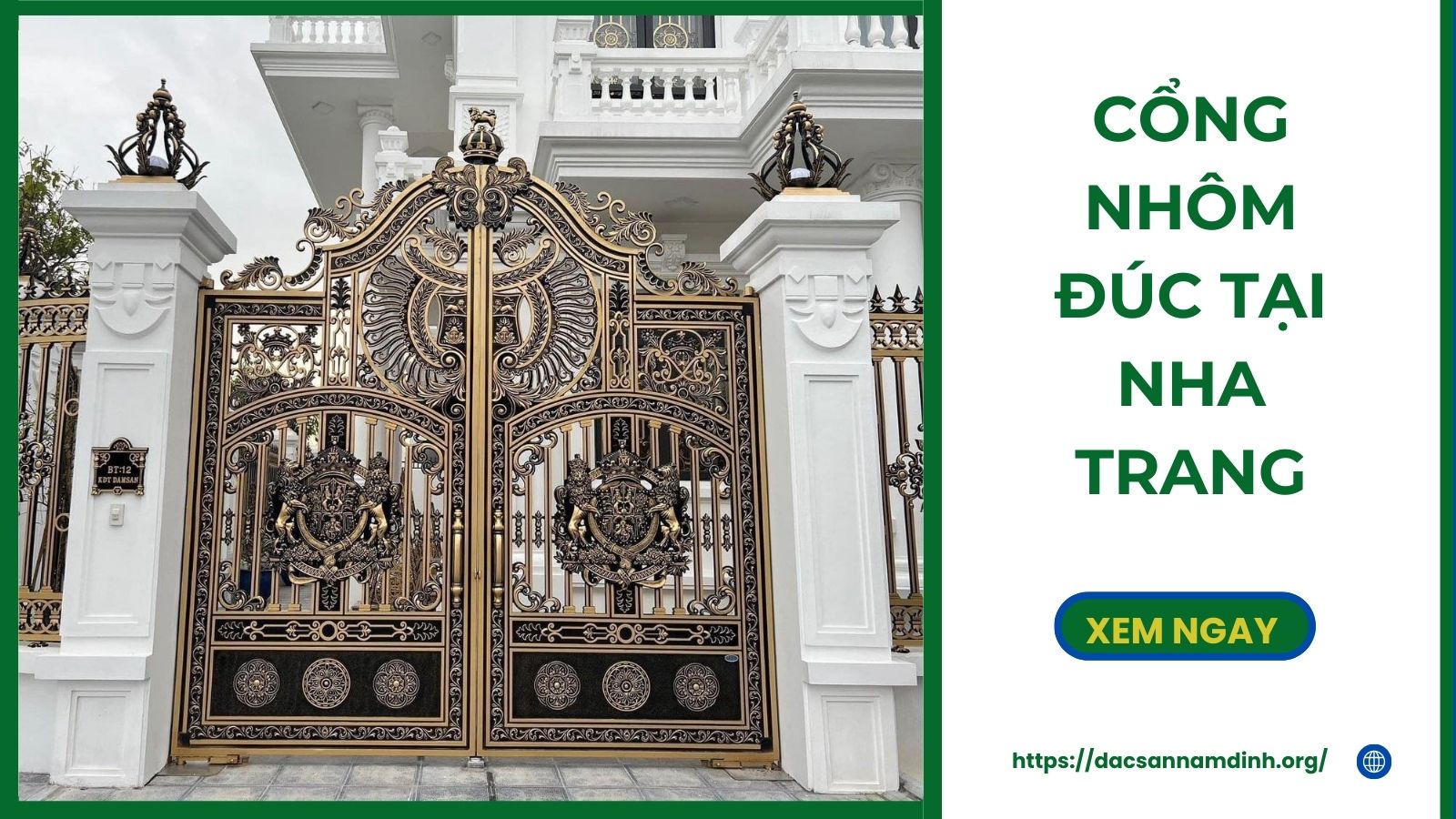 Cổng nhôm đúc tại Nha Trang