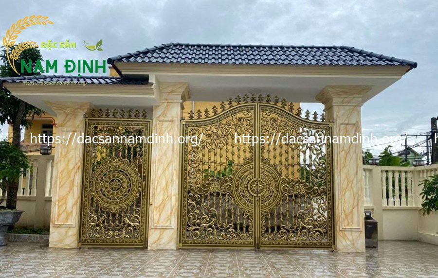 cổng nhôm đúc trống đồng