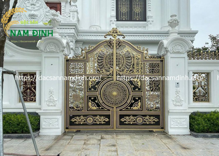 cổng nhôm đúc trống đồng
