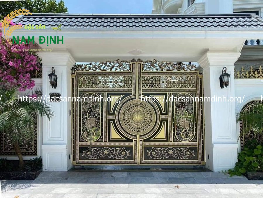 cổng nhôm đúc trống đồng