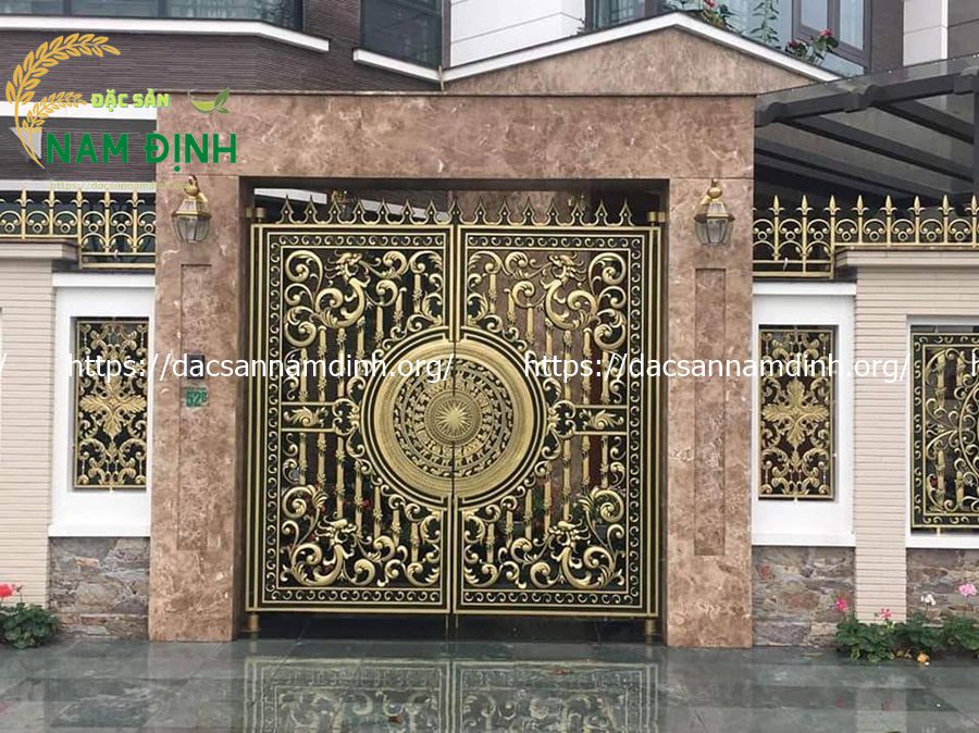 cổng nhôm đúc trống đồng