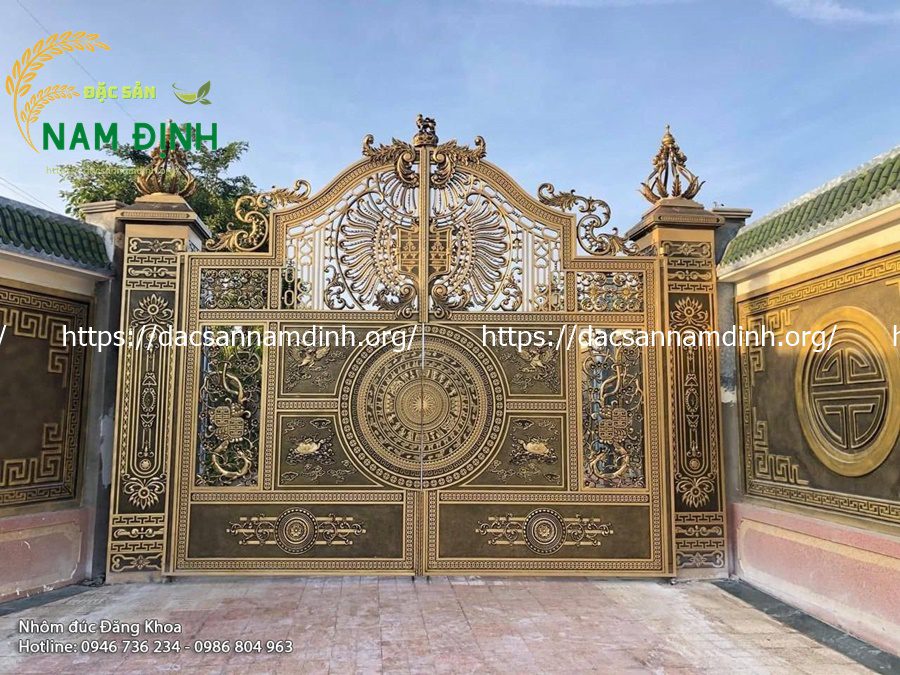 cổng nhôm đúc trống đồng