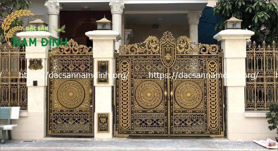 cổng nhôm đúc trống đồng