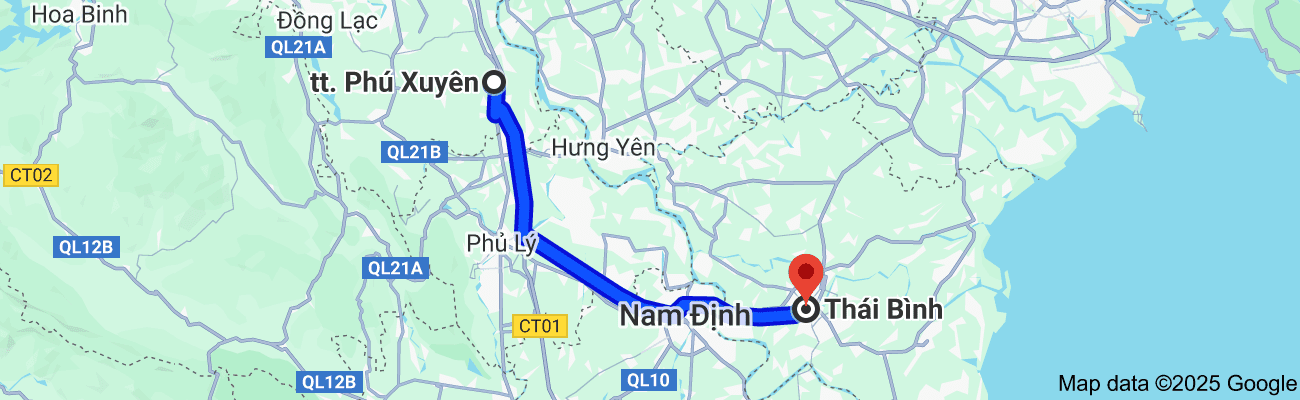 phú xuyên cách thái bình bao nhiêu km