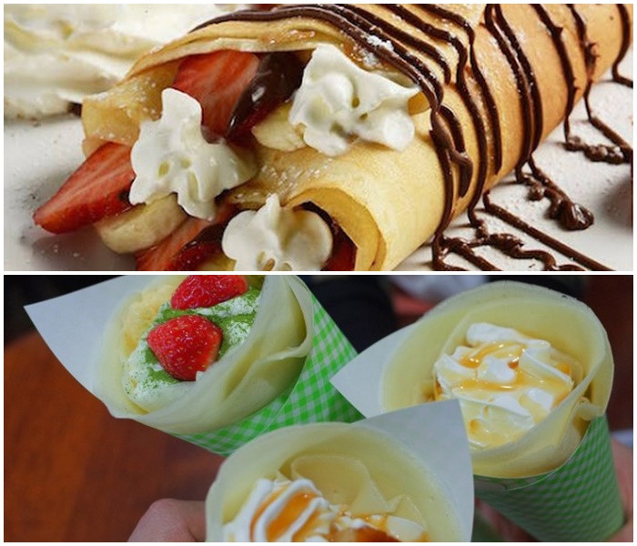 Bánh Crepe Nhật Bản với nhiều loại nhân