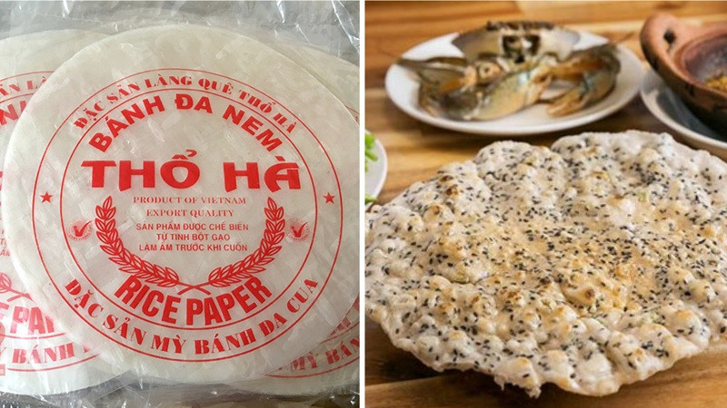 Bánh đa Thổ Hà nướng vàng giòn