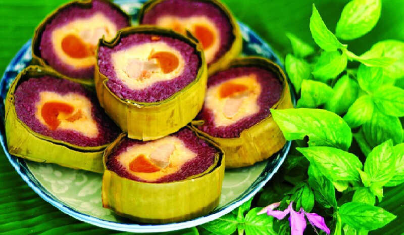 Bánh tét lá cẩm Cần Thơ với màu sắc tự nhiên và 8DAY com đăng nhập thơm ngon đặc trưng, món quà lý tưởng