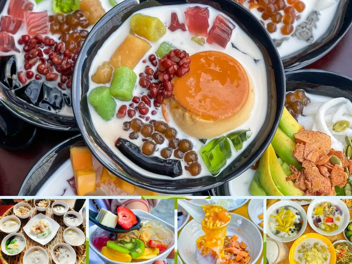 Các món chè đa dạng màu sắc, giải khát hiệu quả, từ chè truyền thống đến chè Thái, một nét ẩm thực Sài Gòn.