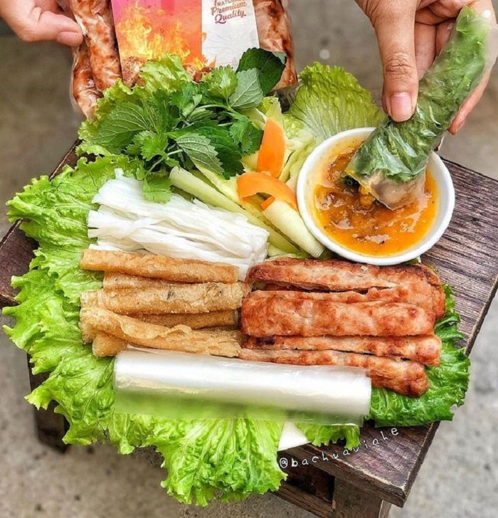 Các nguyên liệu ăn kèm nem nướng Nha Trang