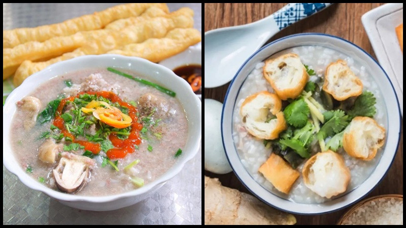 Cháo hà nóng hổi, thơm ngon với hành lá và tiêu đen