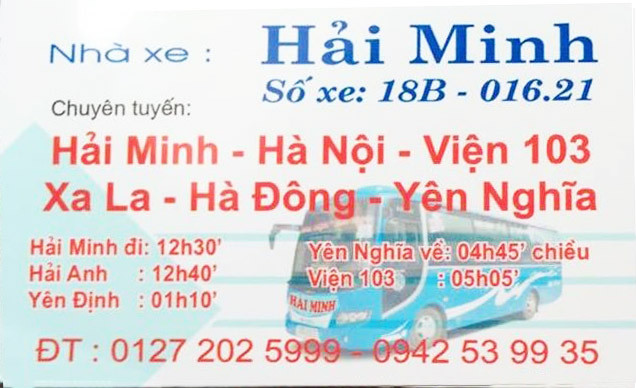 Chiếc xe khách chất lượng cao của nhà xe Hải Minh phục vụ hành trình Hải Hậu