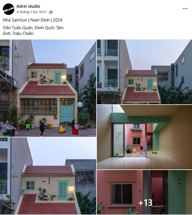 Hình ảnh nhà phố lan truyền nhầm là nhà Xuân Son do Adrei Studio đăng tải