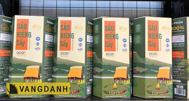 Hộp sầu riêng sấy thăng hoa đóng gói đẹp mắt