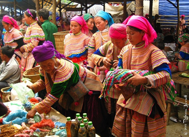 Khu vực nông sản chợ phiên Bắc Hà luôn đông đúc