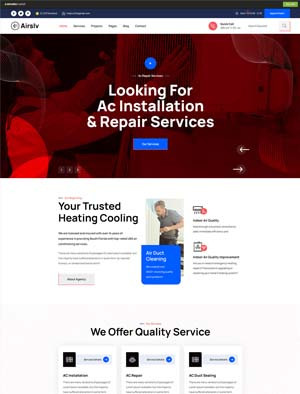 Mẫu thiết kế website công ty Airslv được phát triển tại 8Day - trang web uy tín đăng ký & đăng nhập dễ dàng