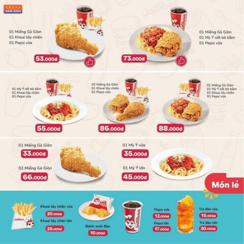 Menu và bảng giá đồ ăn tại Jollibee 8Day - trang web uy tín đăng ký & đăng nhập dễ dàng