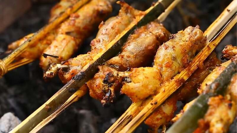 Món ếch nướng hun khói thơm lừng