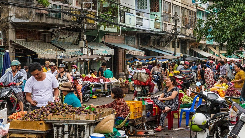 Một góc chợ Khu 6 nhộn nhịp tại Quy Nhơn, Bình Định