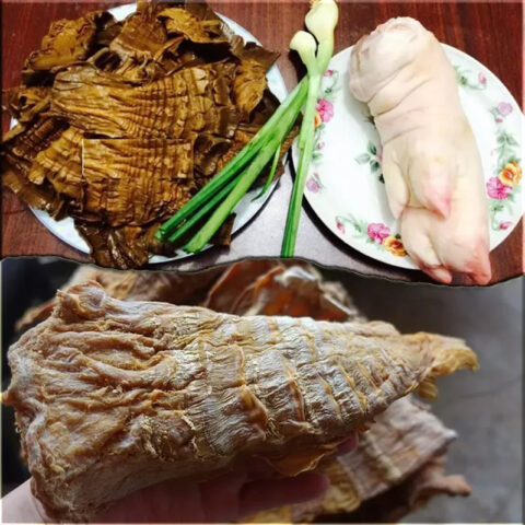 Những sợi măng mầm khô được phơi dưới nắng Tây Bắc