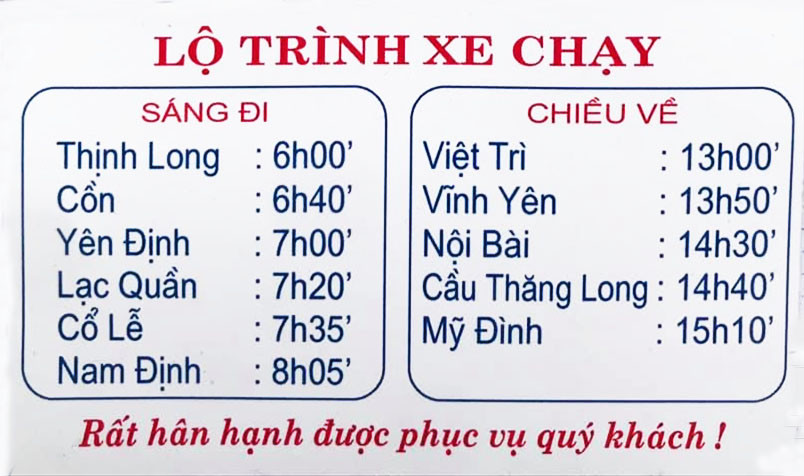 Nội thất xe khách Thanh Khâm trên tuyến Phú Thọ Hải Hậu đảm bảo tiện nghi