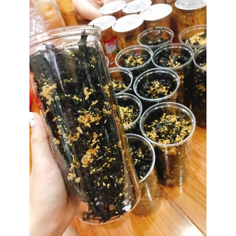 Rong biển cháy tỏi ăn vặt thơm ngon